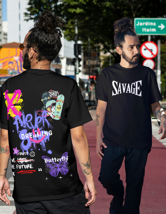 SAVAGE Oversized T-Shirt - Premium 220 GSM Cotton Comfort | Exclusive Shopeznow Collection