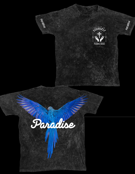 "Paradise" Oversized Acid Wash T-Shirt - Premium 220 GSM Cotton Comfort | Exclusive Shopeznow Collection